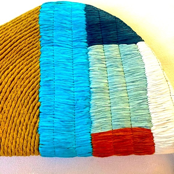 NWT! Roller Rabbit Pandita Clutch Raffia Straw Bag - Picture 3 of 10